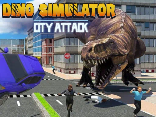 Game Serangan Kota Simulator Dino gambar sampul